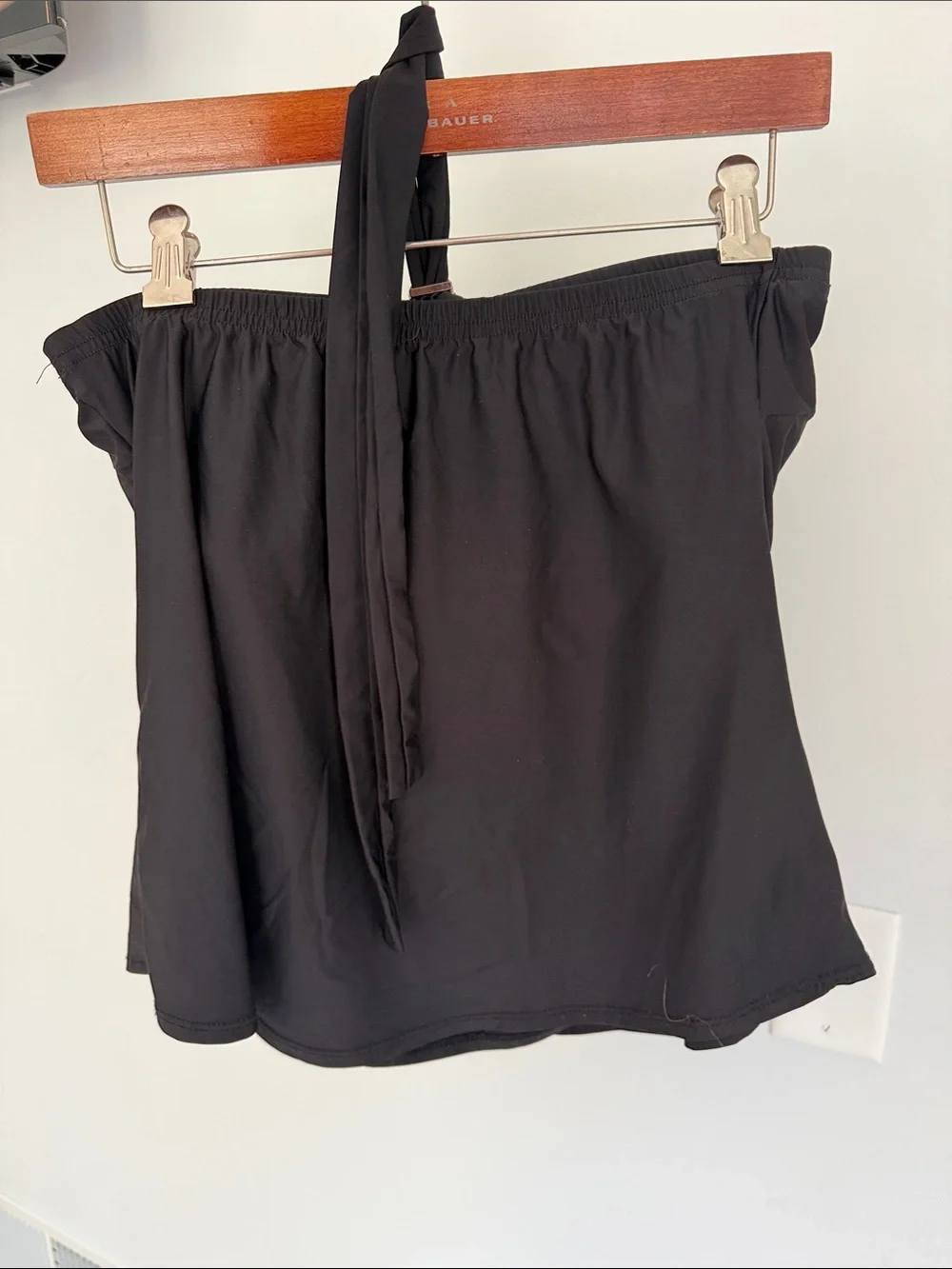 Tara Grinna Black Women's Halter Swim Top with Decorative Accent 38